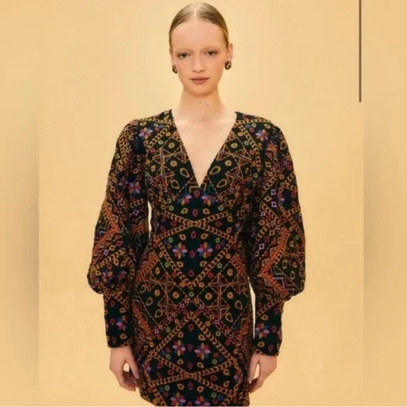 Brand new with tags FARM Rio corduroy embroidered dress - Picture 8 of 10